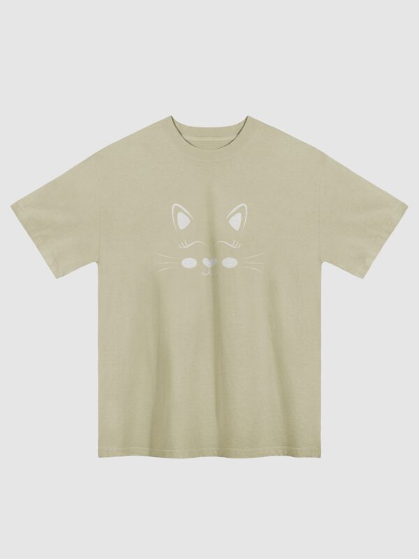 Cute Cat Premium Oversized Faded T-Shirt - Image 3
