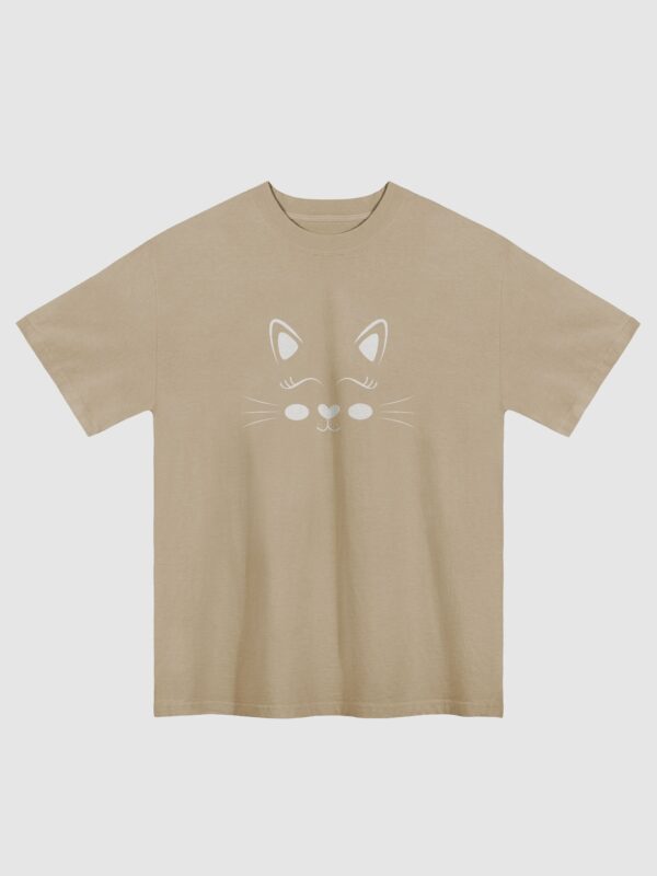 Cute Cat Premium Oversized Faded T-Shirt - Image 2