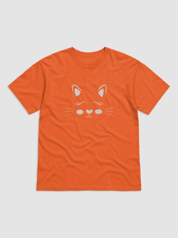 Cute Cat Face Design Garment-Dyed Heavyweight T-Shirt - Image 2