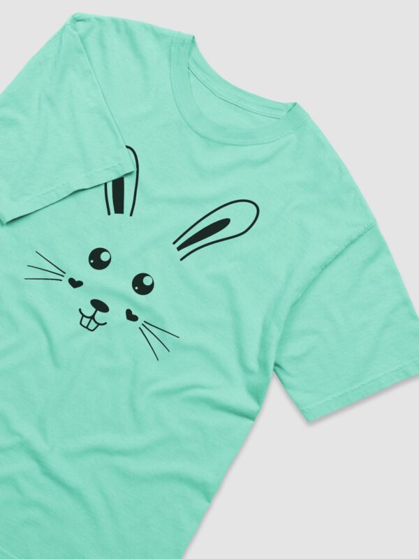 Cute Bunny Face Garment-Dyed Heavyweight T-Shirt - Image 3