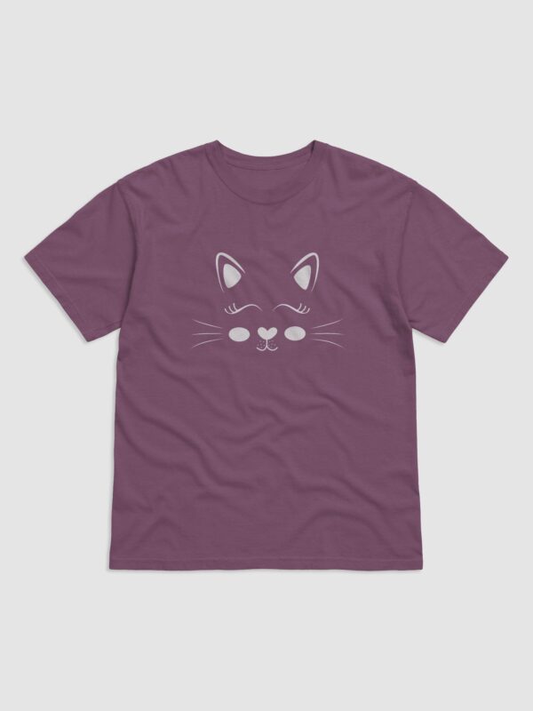 Cute Cat Face Design Garment-Dyed Heavyweight T-Shirt - Image 3
