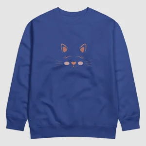 Adorable Cat Design Cotton Heritage Premium Sweatshirt