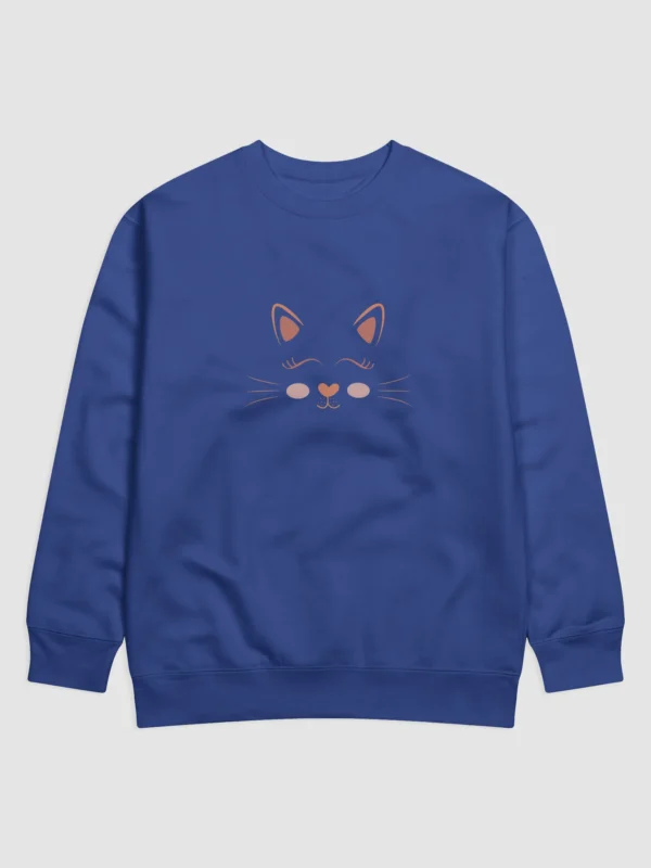 Adorable Cat Design Cotton Heritage Premium Sweatshirt