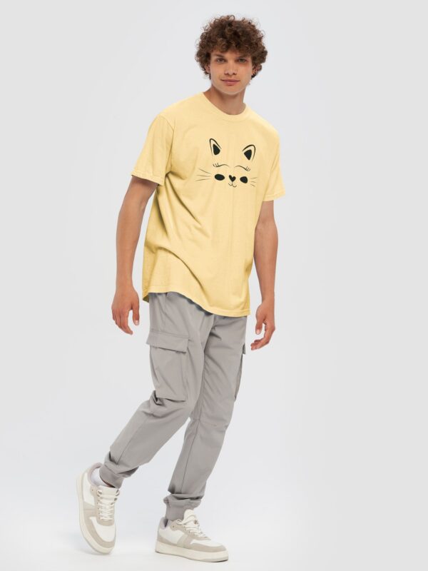 Cute Cat Face Design Garment-Dyed Heavyweight T-Shirt