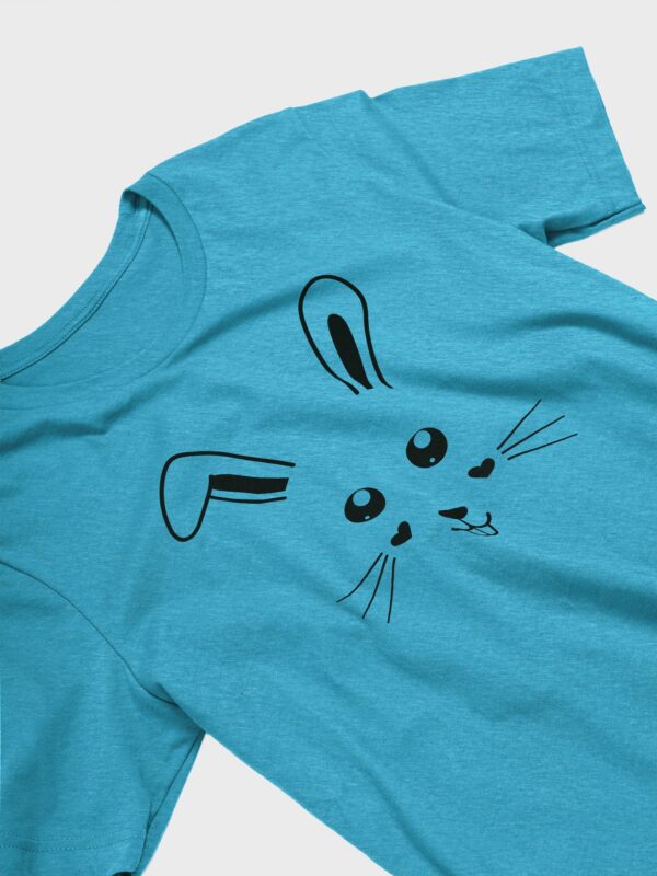 Cute Bunny Face Design Unisex T-Shirt - Image 4