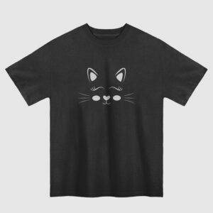 Cute Cat Premium Oversized Faded T-Shirt