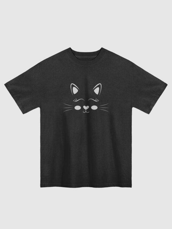 Cute Cat Premium Oversized Faded T-Shirt