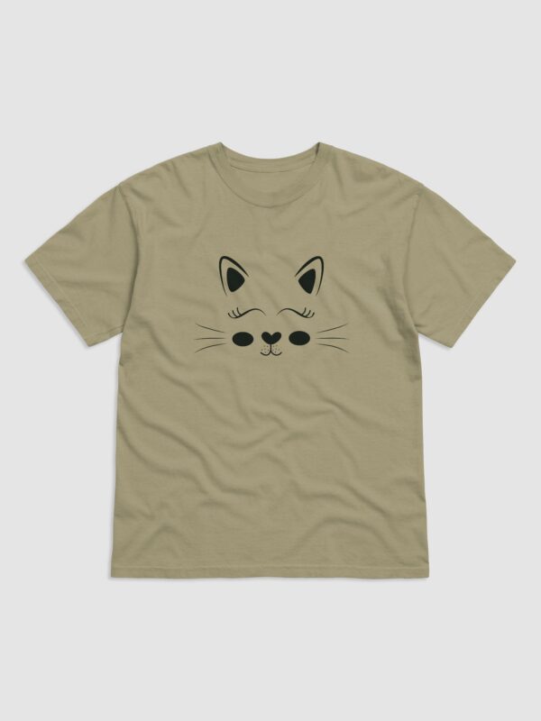 Cute Cat Face Design Garment-Dyed Heavyweight T-Shirt - Image 2