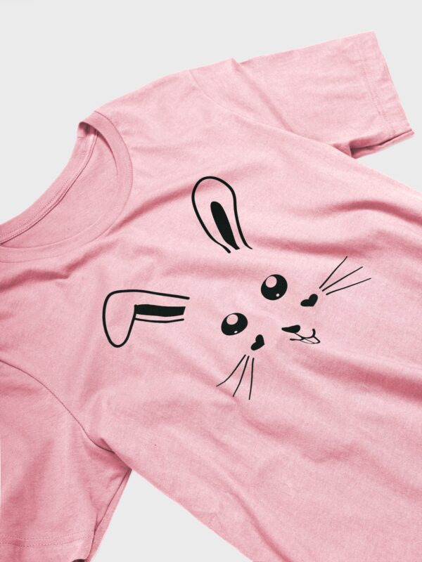 Cute Bunny Face Design Unisex T-Shirt - Image 5