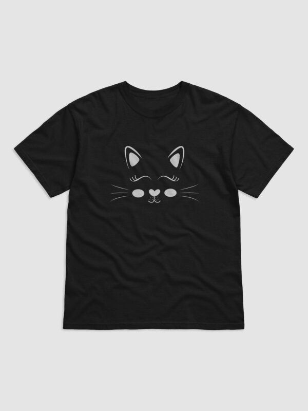 Cute Cat Face Design Garment-Dyed Heavyweight T-Shirt - Image 5