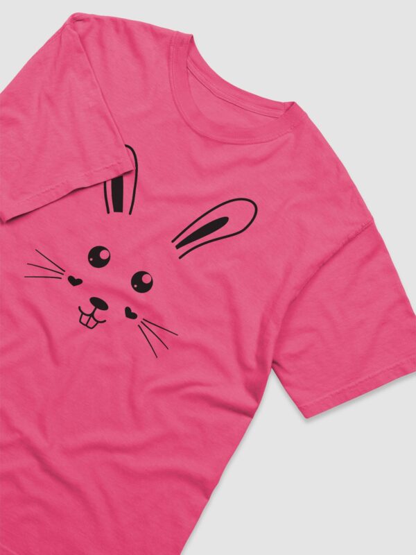 Cute Bunny Face Garment-Dyed Heavyweight T-Shirt - Image 2