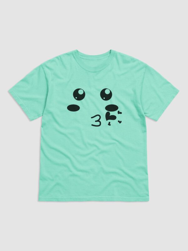 Flying Kiss Smiley Face Design Garment-Dyed Heavyweight T-Shirt - Image 5