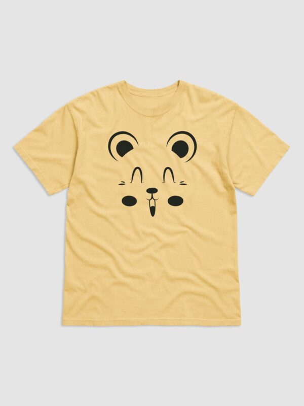 Teddy Bear Face Design Garment-Dyed Heavyweight T-Shirt - Image 2