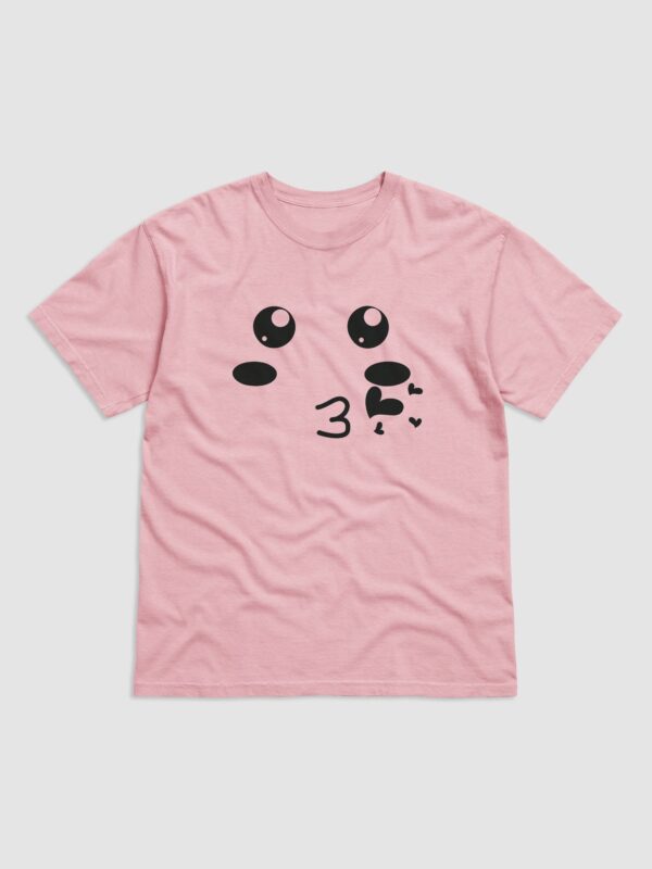 Flying Kiss Smiley Face Design Garment-Dyed Heavyweight T-Shirt - Image 7