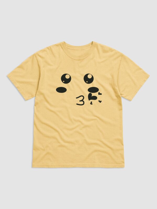 Flying Kiss Smiley Face Design Garment-Dyed Heavyweight T-Shirt - Image 6
