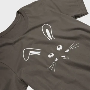 Cute Bunny Face Design Unisex T-Shirt, Bella+Canvas Supersoft