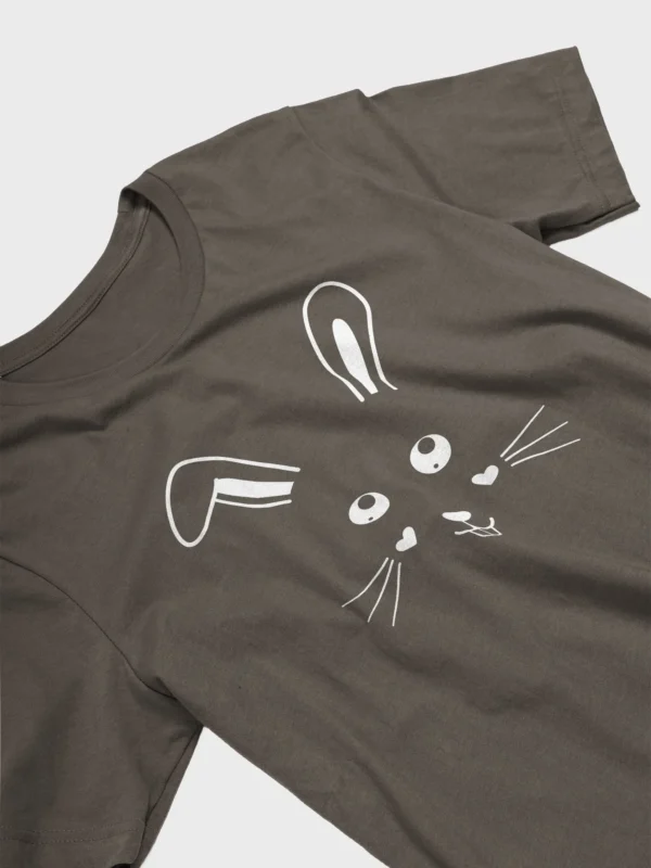 Cute Bunny Face Design Unisex T-Shirt, Bella+Canvas Supersoft