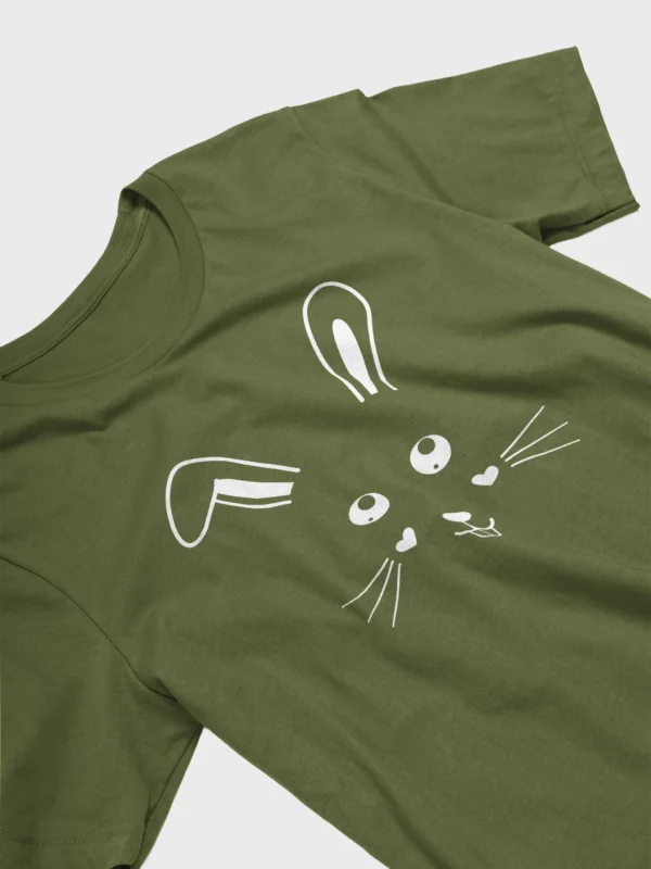Cute Bunny Face Design Unisex T-Shirt, Bella+Canvas Supersoft - Image 2
