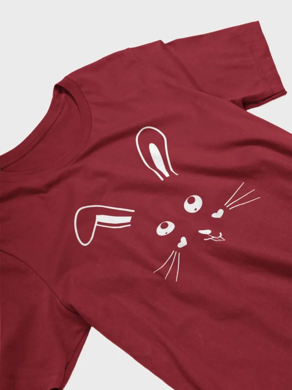 Cute Bunny Face Design Unisex T-Shirt, Bella+Canvas Supersoft - Image 3