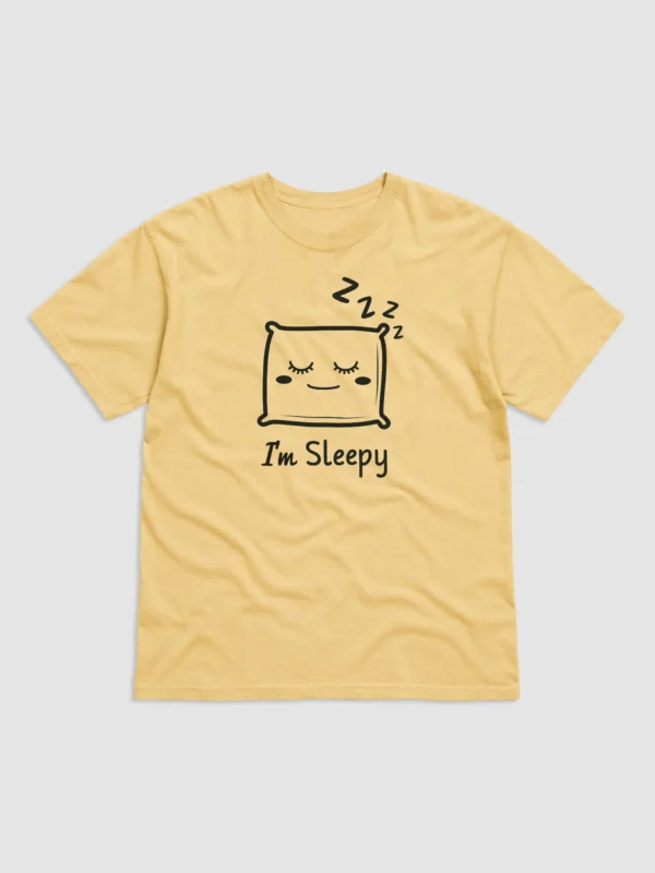 "I'm Sleepy" Design Garment-Dyed Heavyweight T-Shirt, Unisex T-Shirt