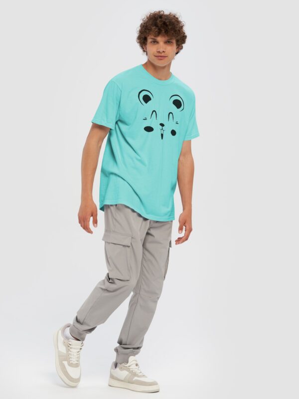 Teddy Bear Face Design Garment-Dyed Heavyweight T-Shirt - Image 4