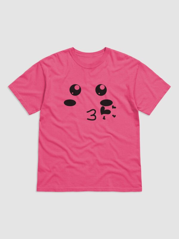 Flying Kiss Smiley Face Design Garment-Dyed Heavyweight T-Shirt - Image 4
