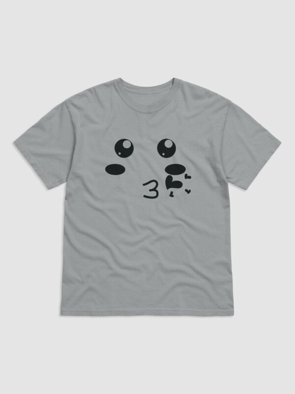 Flying Kiss Smiley Face Design Garment-Dyed Heavyweight T-Shirt - Image 2