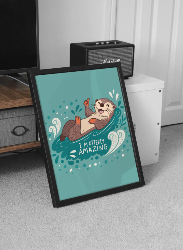 I'm Otterly Amazing Printable Wall Art Print – Cheerful River Otter Design - Image 2