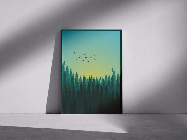 Serene Forest Dawn Printable Vertical Poster - Image 5