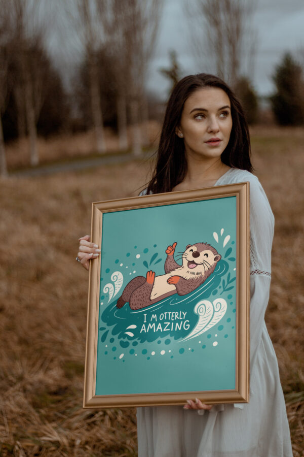 I'm Otterly Amazing Printable Wall Art Print – Cheerful River Otter Design