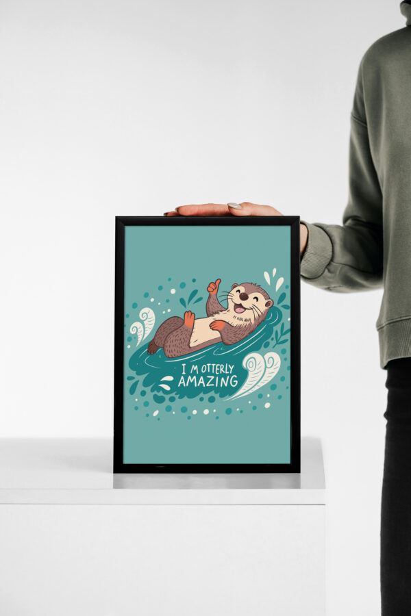 I'm Otterly Amazing Printable Wall Art Print – Cheerful River Otter Design - Image 6