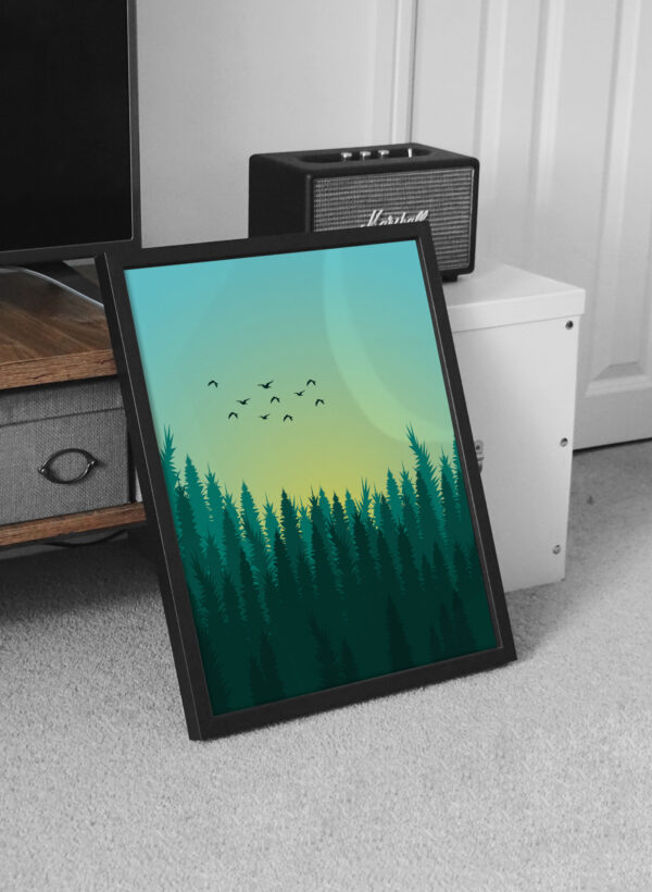 Serene Forest Dawn Printable Vertical Poster - Image 6
