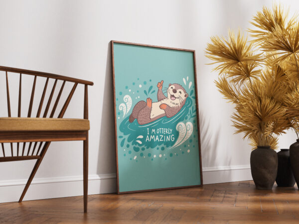I'm Otterly Amazing Printable Wall Art Print – Cheerful River Otter Design - Image 3