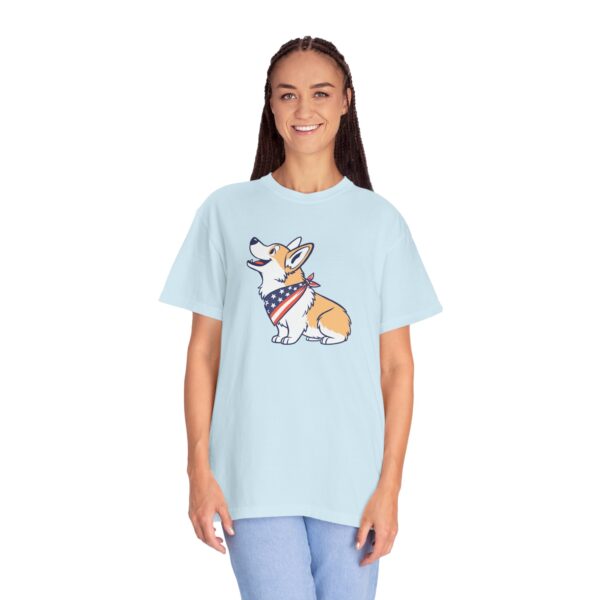 Cute Corgi Graphic T-Shirt, 4th of July, Patriotic Unisex Garment-Dyed Tee - Image 5