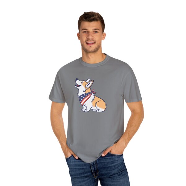 Cute Corgi Graphic T-Shirt, 4th of July, Patriotic Unisex Garment-Dyed Tee - Image 4
