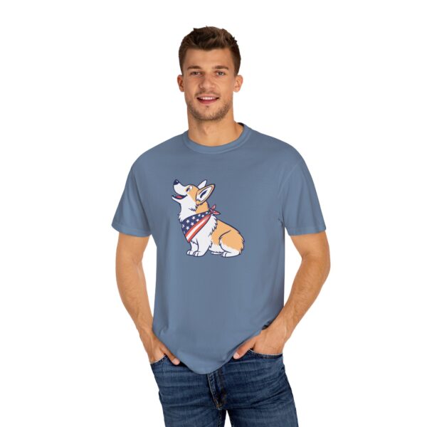Cute Corgi Graphic T-Shirt, 4th of July, Patriotic Unisex Garment-Dyed Tee - Image 6
