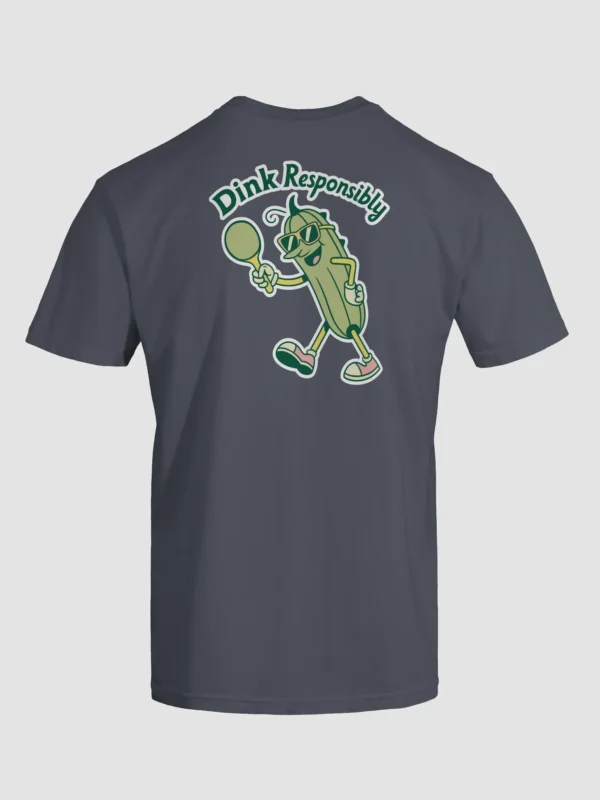 Dink Responsibly Pickleball Unisex Garment-Dyed T-Shirt (Back Print) - Image 4