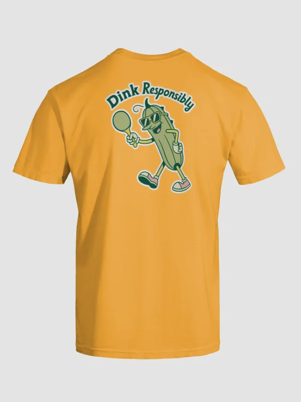 Dink Responsibly Pickleball Unisex Garment-Dyed T-Shirt (Back Print) - Image 2